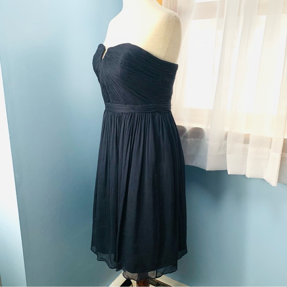 J. Crew Navy Nadia Silk Chiffon Strapless Dress - Picture 4 of 9